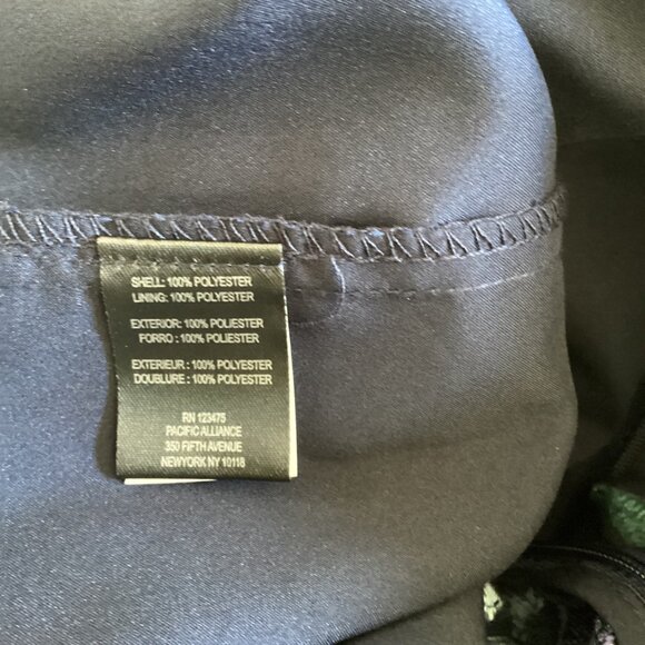 Tahari NWT Navy Blue Floral Embroidered Sheer Mesh Overlay Dress‎ Size 4 W/ Long - Picture 3 of 9